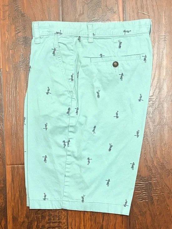 George [g] Men’s Chino Shorts Size 32 Mint Green All-Over Print Casual Summer - Picture 2 of 5